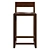 Rustic Leather Square Guest Stool 3D model small image 5