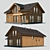 Wooden Cottage with Roof 3D 3D model small image 1