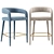 Velvet Lisette Dining Armchair Trio 3D model small image 1