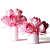 Protea Bouquets in Glass Vases 3D model small image 2