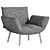 Modern Upholstered Low Seat Armchair 3D model small image 4