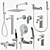 Roadster Bathroom Fixtures Set 3D model small image 3