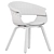 Modern Walnut Wood Dining Chair 3D model small image 5
