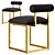 Eaglemont Black Velvet Dining Chair 3D model small image 4