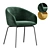 Elegant Emerald Velvet Dining Chair 3D model small image 1