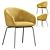 Elegant Emerald Velvet Dining Chair 3D model small image 2