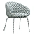 Elegant Emerald Velvet Dining Chair 3D model small image 4
