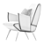 Elegant Leather Armchair Zonocada 3D model small image 6