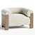 Eldon Walnut Boucle Armchair Chic 3D model small image 1