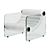 Sleek Italian Leather Lounge Chair 3D model small image 2