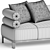 Elegant Lucy Leather Sofa 3D model small image 3