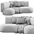 Sleek Minimalist Christophe Delcourt Sofa 3D model small image 3