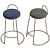 Velvet Low Back Bar Stools 3D model small image 4