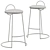 Velvet Low Back Bar Stools 3D model small image 6