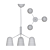 Scandi Style White Chandelier SKYM 3D model small image 4