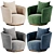 Modern Caspia Armchair with XForm 3D model small image 2