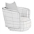Modern Caspia Armchair with XForm 3D model small image 7