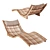 Bent Teak Sun Lounger 3D model small image 1