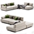  Contemporary Natuzzi Cava Sofa 3D model small image 1