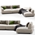  Contemporary Natuzzi Cava Sofa 3D model small image 3