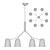 Scandinavian Style White Chandelier 3D model small image 3