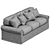 Buchanan Slipcovered 3-Seater Sofa 3D model small image 4
