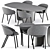 Elegant Folium Chairs & Mellow Table 3D model small image 1