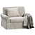 Cozy Chic Slipcover Armchair 3D model small image 1