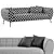 Luxury Green Velvet Sofa 3-Seater 3D model small image 3