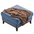 Textile Beige Pouffe: Stylish Seating 3D model small image 2