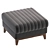Textile Beige Pouffe: Stylish Seating 3D model small image 3