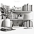  Adjustable Grid Shelf Set 3D model small image 4