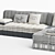 Modern Gray Maili Sectional Sofa 3D model small image 5