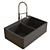 Double-Bowl Kitchen Sink Faucet 3D model small image 2