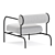 Modern Velvet Shiro Kuramata Sofa 3D model small image 2
