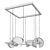 Sleek Trapeze Chandelier Fixture 3D model small image 2