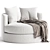 Balboa Swivel Armchair, Upholstered Comfort 3D model small image 1