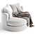 Balboa Swivel Armchair, Upholstered Comfort 3D model small image 2