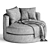 Balboa Swivel Armchair, Upholstered Comfort 3D model small image 3