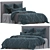 Floral Slate Linen Quilt Set 3D model small image 1