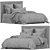 Floral Slate Linen Quilt Set 3D model small image 4