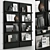 Modern Black Floor Shelving Display 3D model small image 1