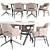 Flexform Boma Table Eliseo Chairs 3D model small image 1