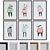 Modern Animal Portrait Picture Frames 3D model small image 1