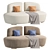 Contemporary 2-Seater Fabric Sofa 3D model small image 1