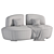 Contemporary 2-Seater Fabric Sofa 3D model small image 2