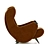 Luxury Cadillac Armchair with Pouf 3D model small image 10
