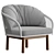 Modern Fabric Garden Armchair 3D model small image 1