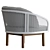 Modern Fabric Garden Armchair 3D model small image 2