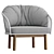 Modern Fabric Garden Armchair 3D model small image 4